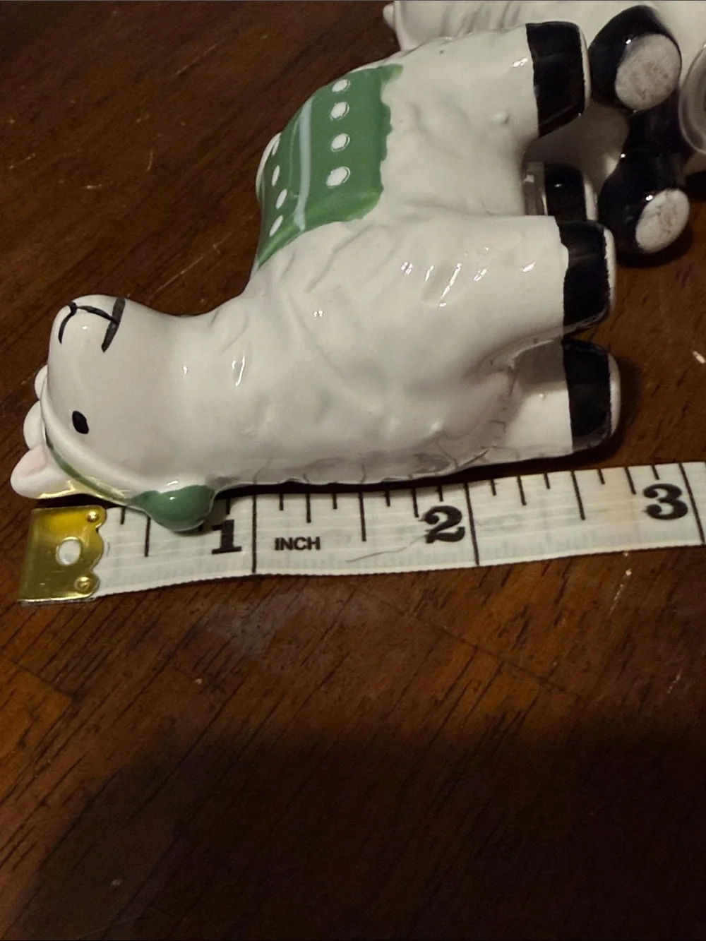 Ceramic Llama Salt & Pepper Shakers - Red and Green